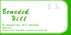 benedek will business card